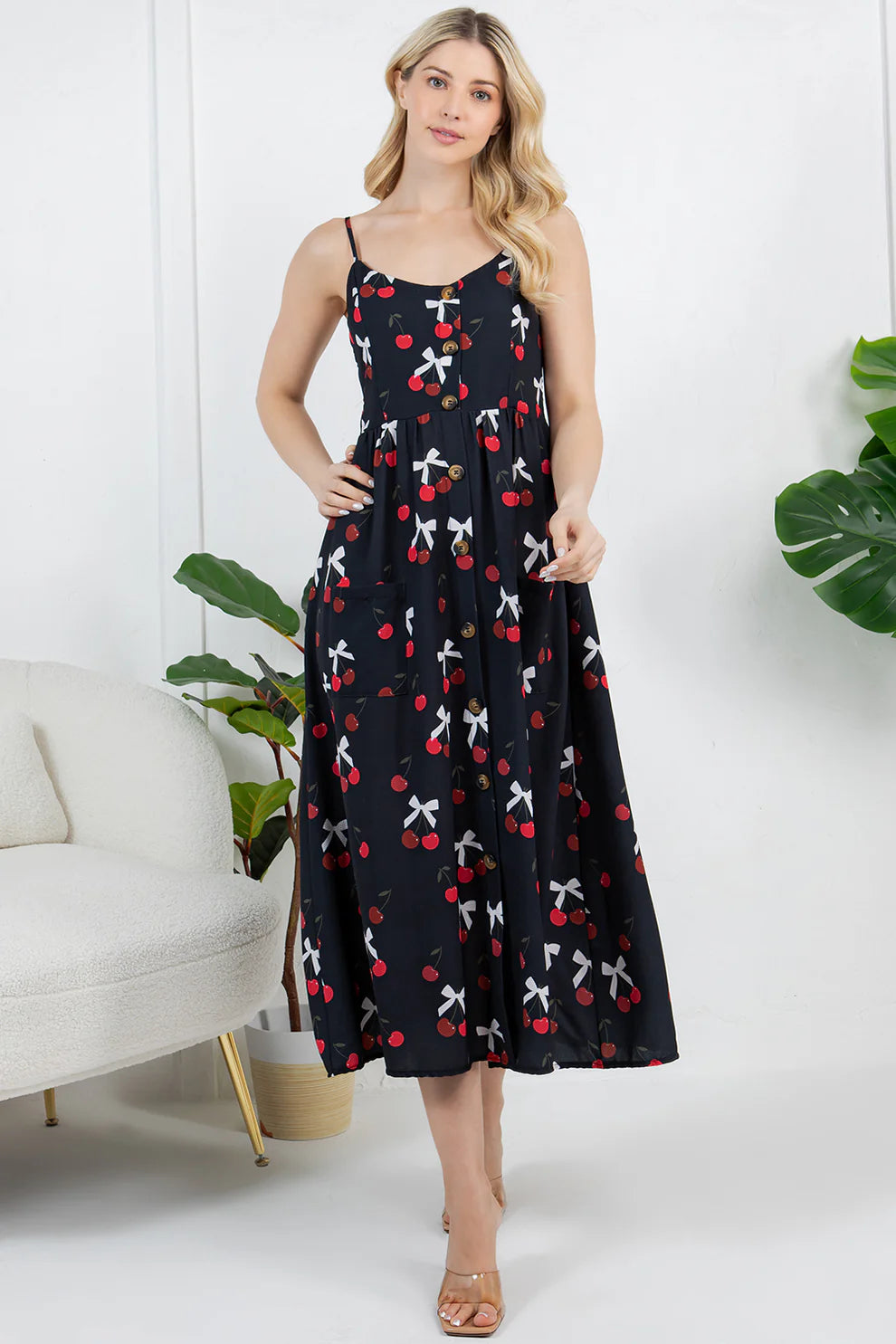 Robe Maxi Cerises Noires